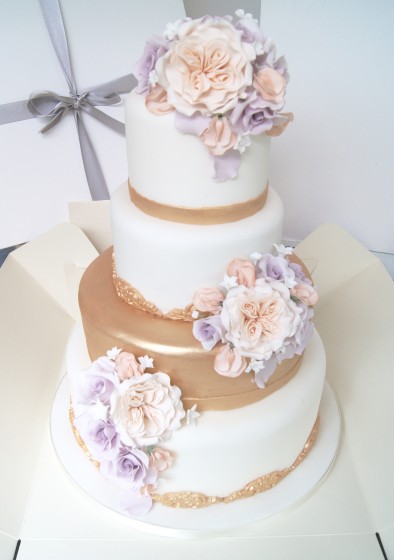Peach And Gray Wedding Cake Peach And Gray Wedding Cake