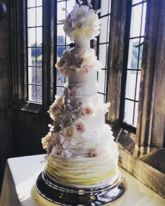 Luxury Sugar Flower Wedding Cake at Leeds Castle, Kent