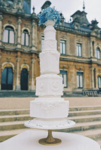 Grand White Wedding Cake. Wedding Cake at Peckforton Castle